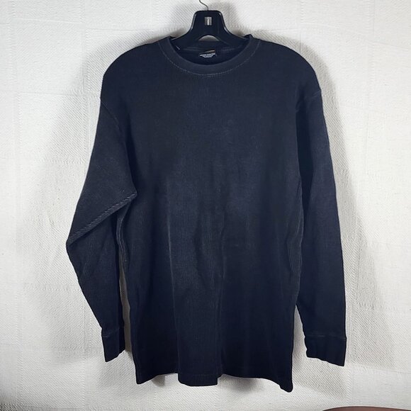Gemrock Heavy Weight Black Cotton Waffle Knit LS Crew Neck Thermal Shirt Sz 2XL - Picture 1 of 16